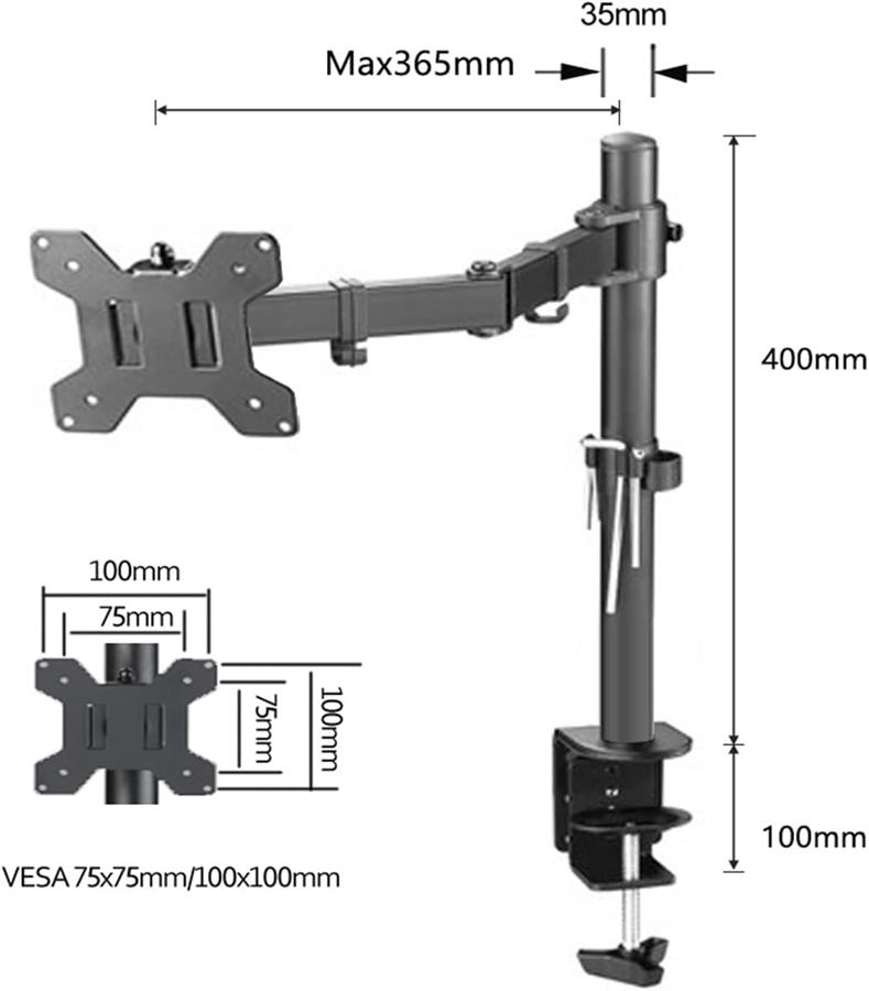 SOPORTE MONITOR/TV DE MESA 15 A 33" M-V051 VESA 100X100