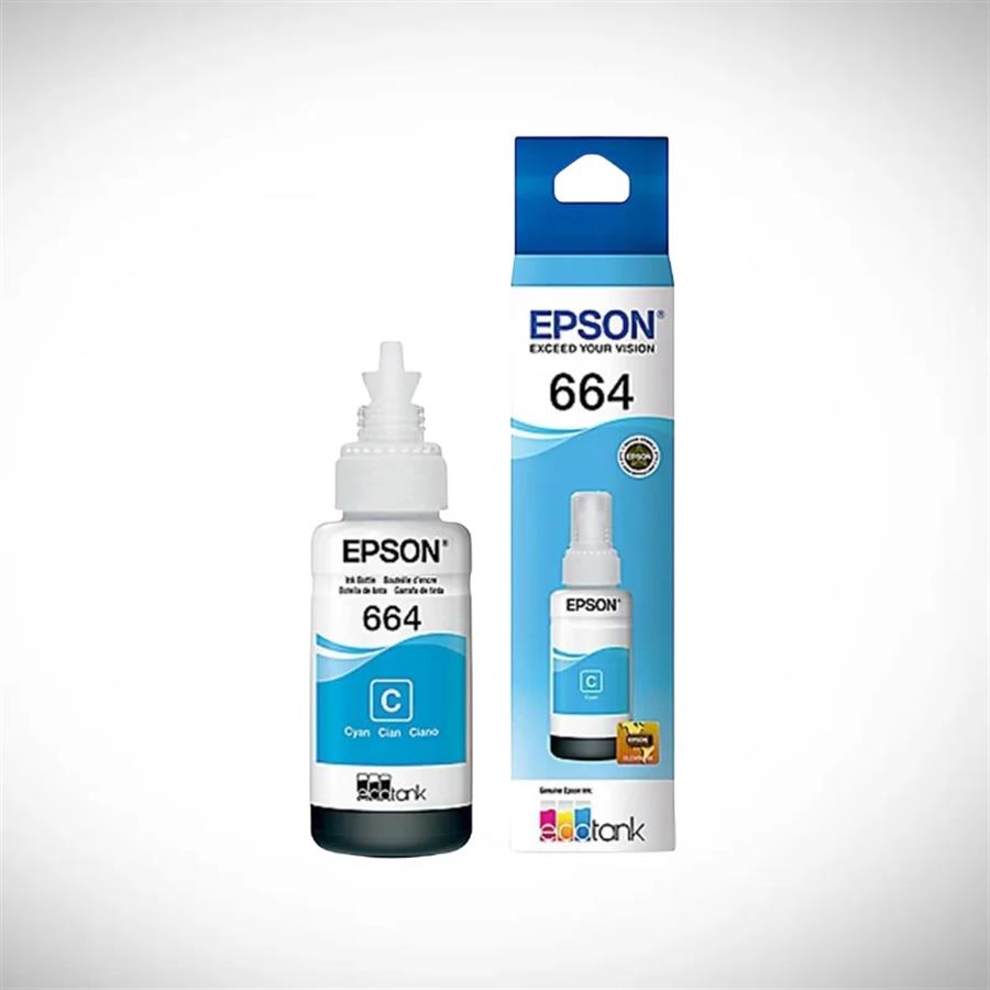 TINTA EPSON 664 CYAN 70ML P/L 210 - 220 - 310 - 350 - 365 - 375 - 575