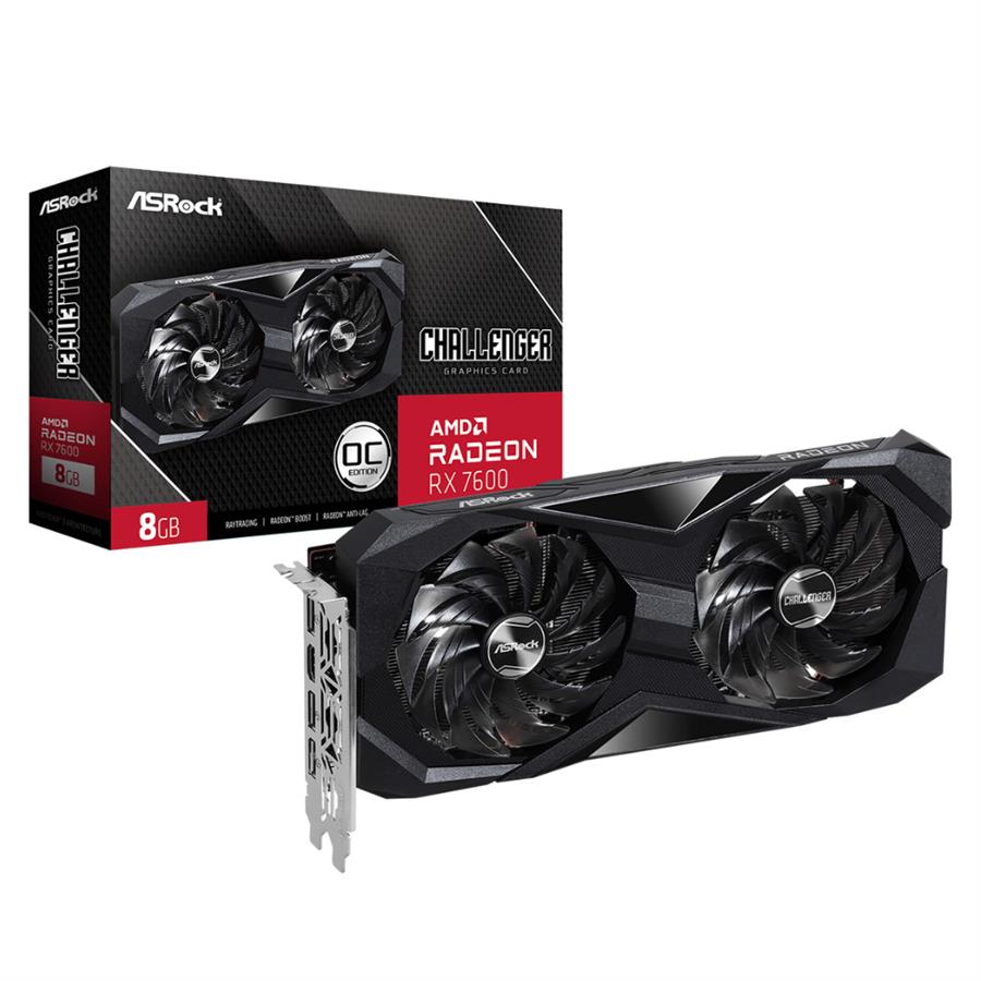 PLACA DE VIDEO ASROCK RADEON RX 7600 CHALLENGER 8GB GDDR6 OC
