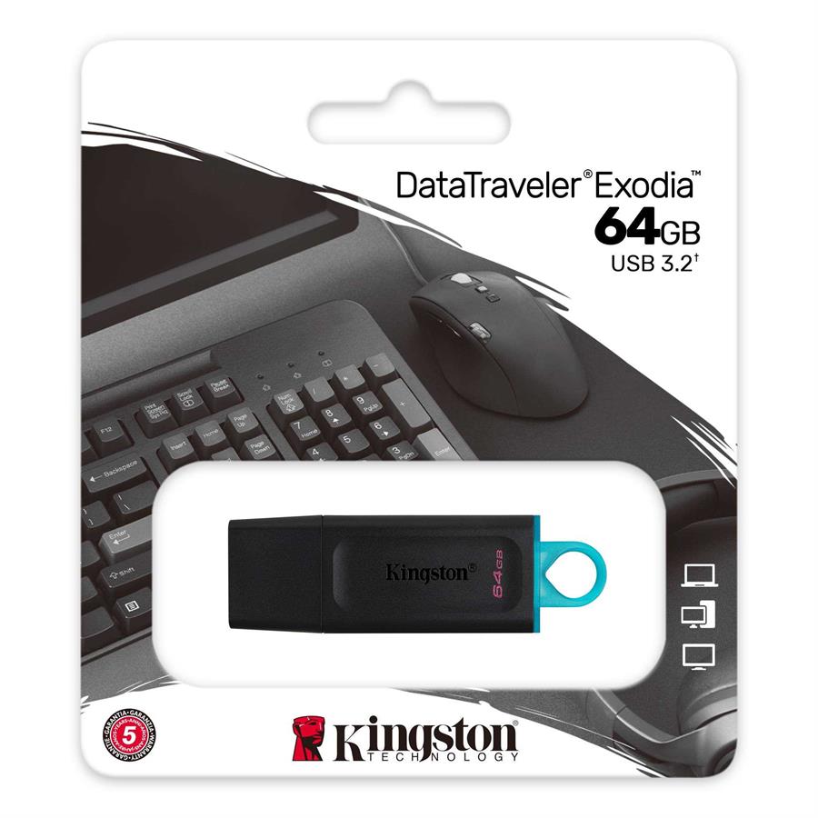 PENDRIVE KINGSTON 64GB 3.2 DATATRAVELER EXODIA
