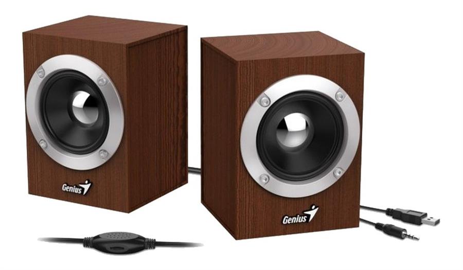 PARLANTES GENIUS SP-HF280 6W MADERA USB