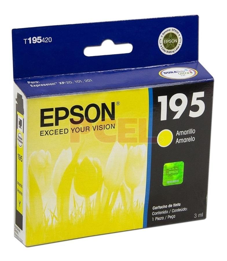 CARTUCHO ORIGINAL EPSON 195 AMARILLO P / XP 101 / 201 / 211