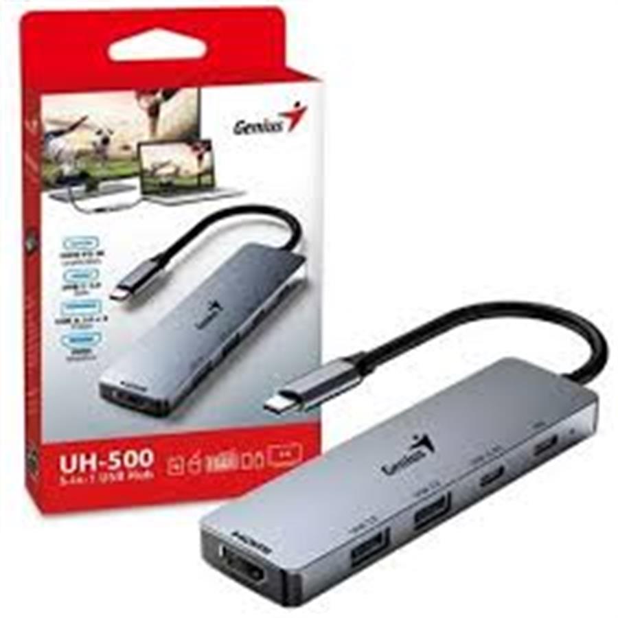 HUB GENIUS UH-500 USB-C A USBX2 / 1X HDMI / 1X USB-C